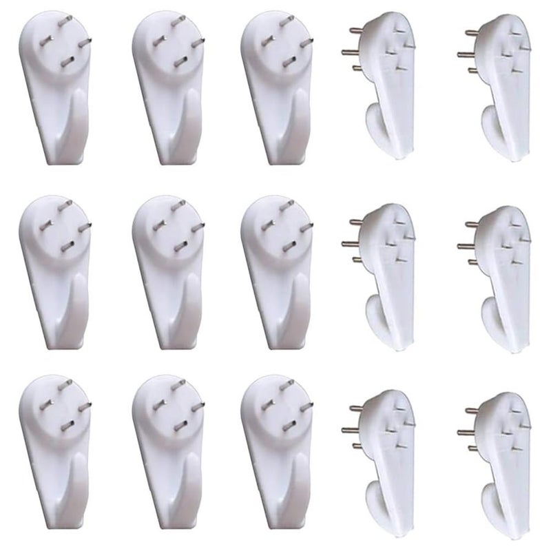 SYBL 20PCS White Powerful Concrete Hard Wall Drywall Picture Hooks Non-Trace Hanging Hook Traceless Nail Plastic Wall Hook for Picture Photo Frame Clock Hangers(5cm/1.97 Length) - Image 1